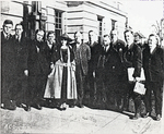 Newspaper reporters cover the Centralia trial