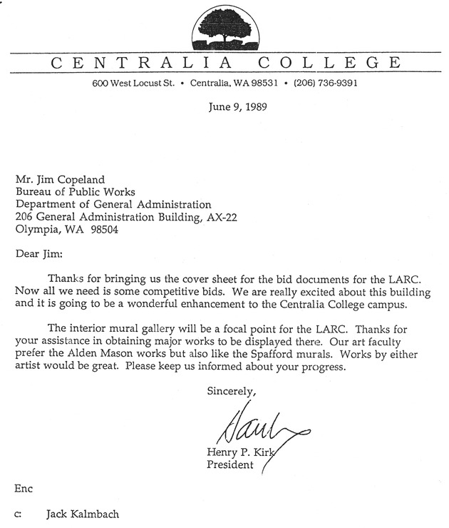 [Letter from Henry Kirk to Jim Copeland]