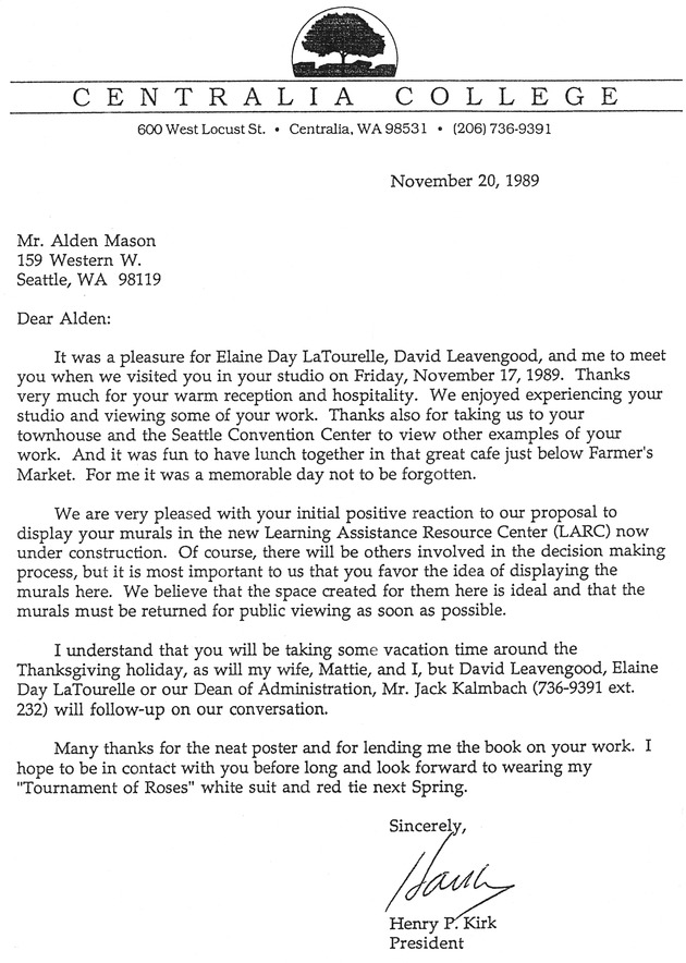 [Letter from Henry Kirk to Alden Mason]