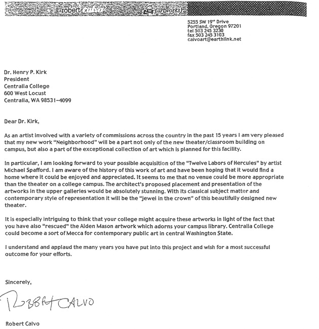 [Letter from Robert Calvo to Henry Kirk]