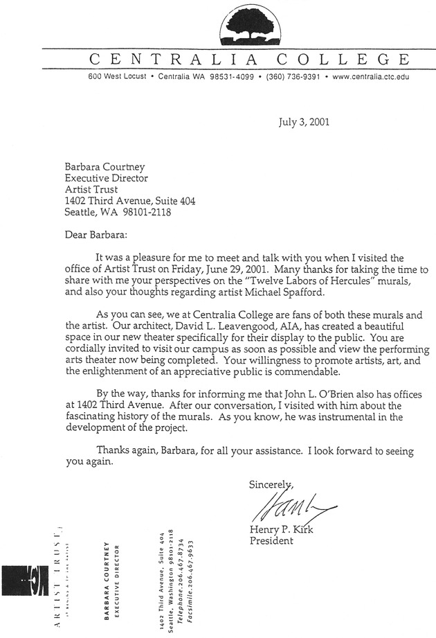 [Letter from Henry Kirk to Barbara Courtney]