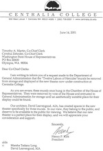 [Letter from Henry Kirk to Timothy A. Martin and Cynthia Zehnder]