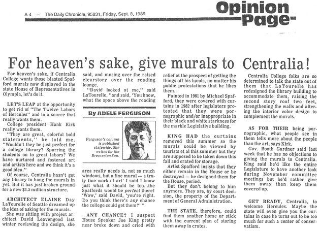 For heaven's sake, give murals to Centralia!