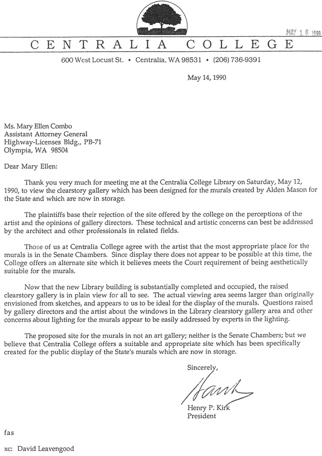 [Letter from Henry Kirk to Mary Ellen Combo]