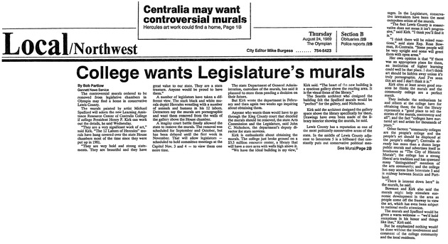 College wants Legislature's murals