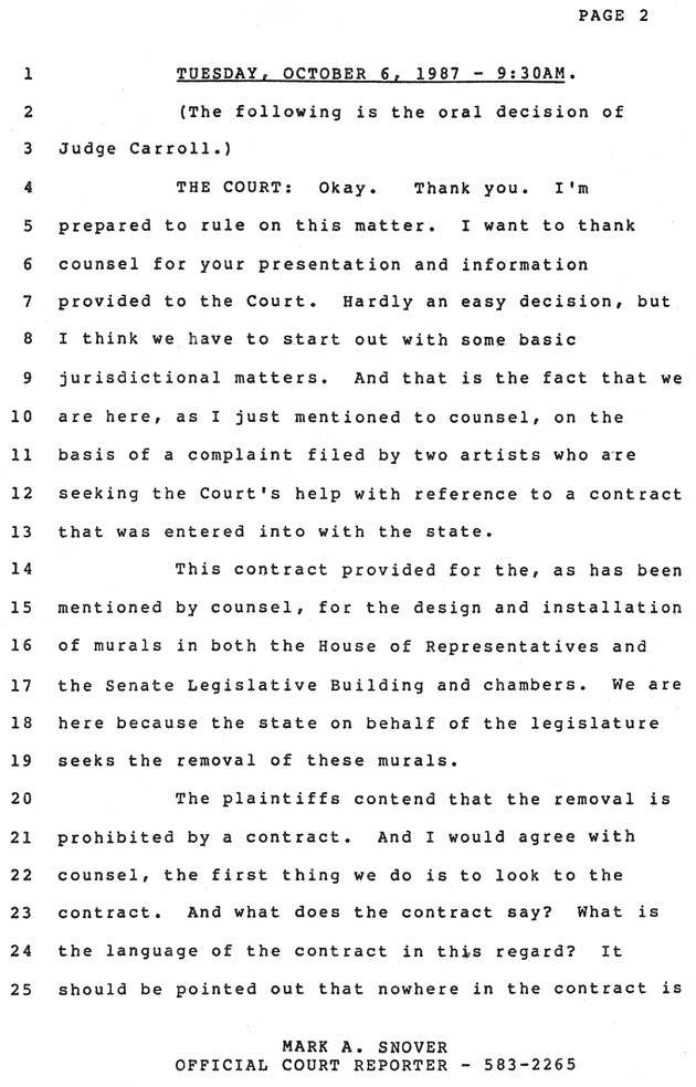 murals0057b - Oral decision on summary judgment motion