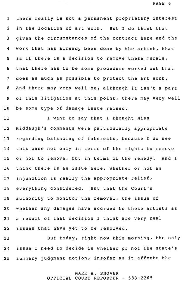 murals0057f - Oral decision on summary judgment motion