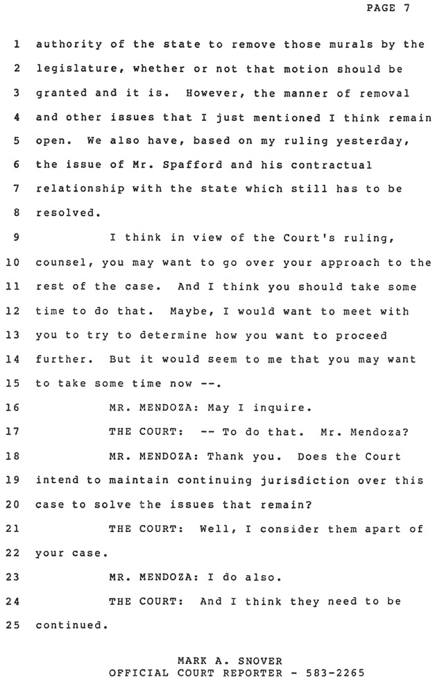 murals0057g - Oral decision on summary judgment motion