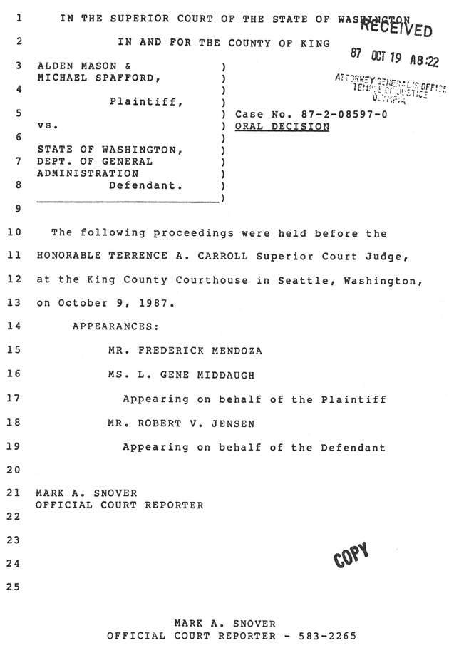 Oral decision