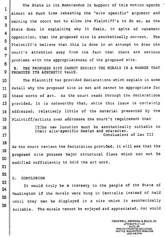 murals0064b - Memorandum of plaintiffs in response to defendants motion to relocate murals