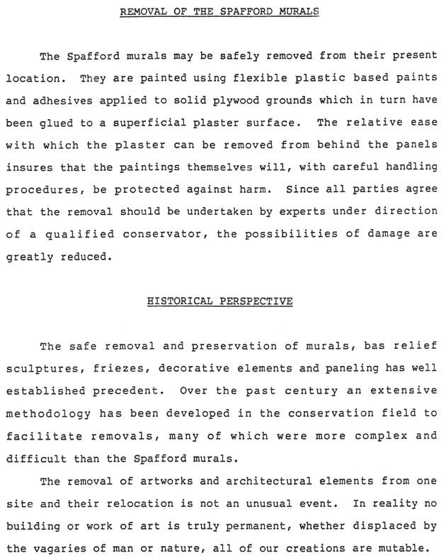 Removal of the Spafford Murals