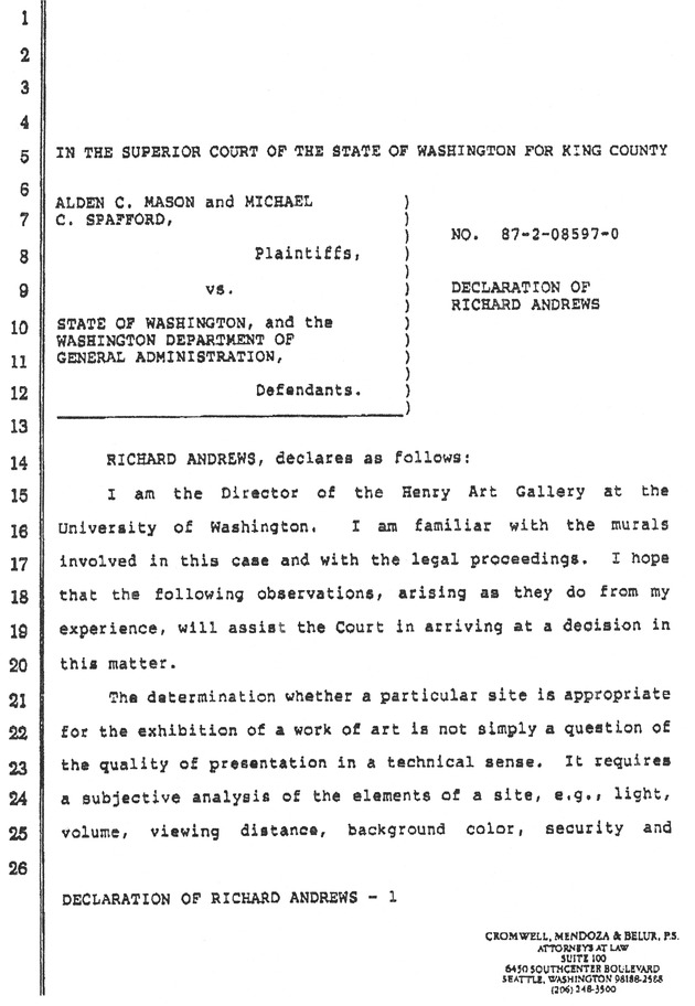 Declaration of Richard Andrews