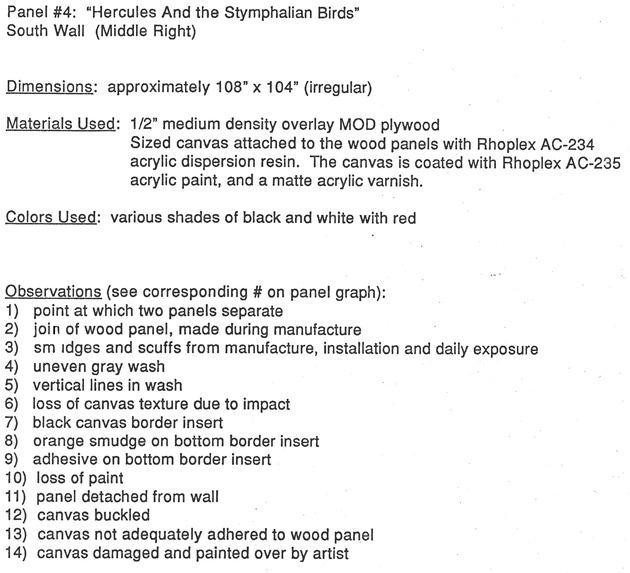 murals0156g - Diagrams, descriptions, and specifications for Spafford Mural panels