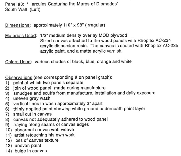 murals0156o - Diagrams, descriptions, and specifications for Spafford Mural panels