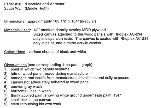 murals0156s - Diagrams, descriptions, and specifications for Spafford Mural panels