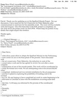 [Emails between Steve Ward and David Leavengood on Spafford Murals project]