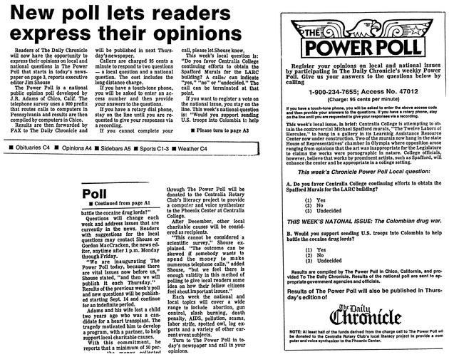 New poll lets readers express their opinions