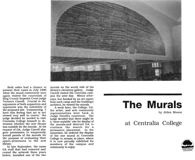 The Murals by Alden Mason at Centralia College