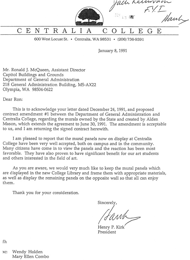 [Letter from Henry Kirk to Ronald J. McQueen, GA]