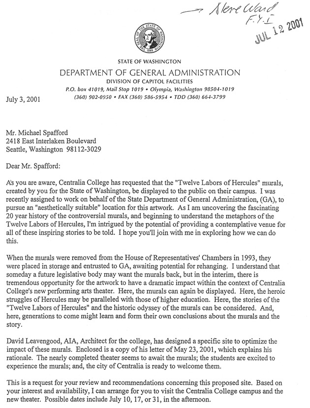 [Letter from Janet Thornbrue (GA) to Michael Spafford]