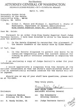 [Memo from Mary Ellen Combo to Gordon Golob (Secretary of the Senate)]