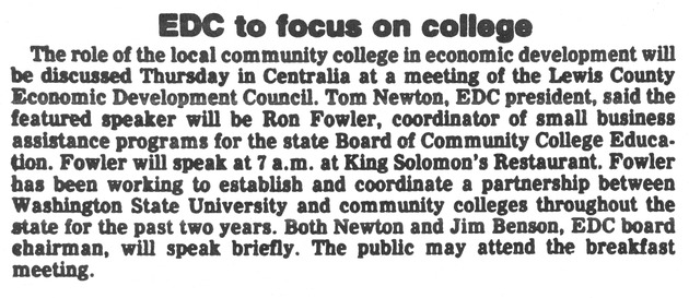 EDC to focus on college