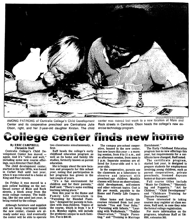 College center finds new home