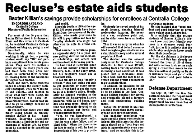 Recluse's estate aides students