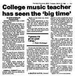 College music teacher has seen the 'big time'