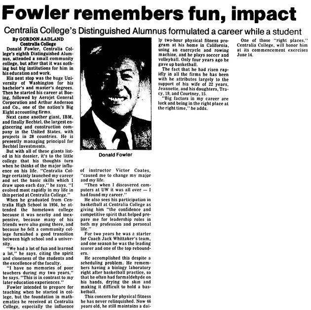 Fowler remembers fun, impact