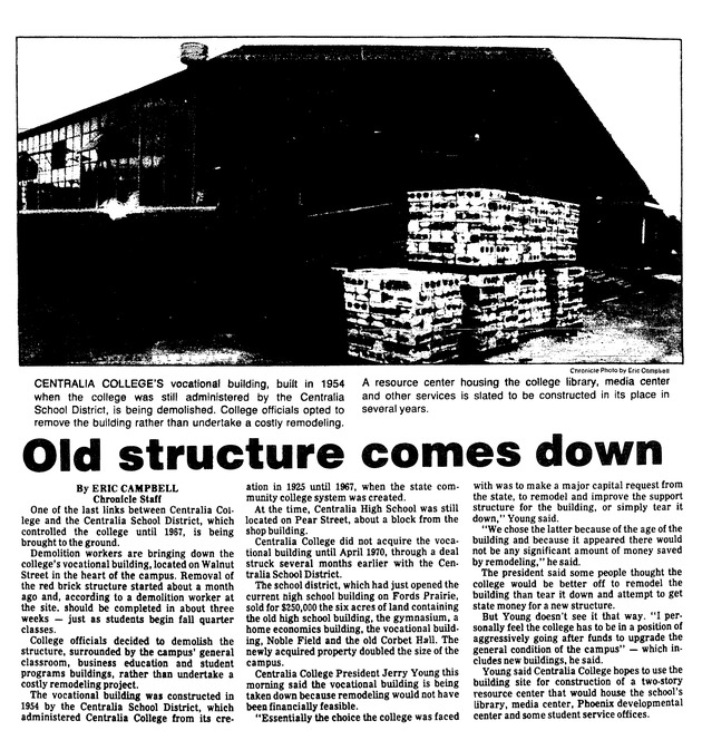 Old structure comes down