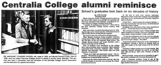 Centralia College alumni reminisce