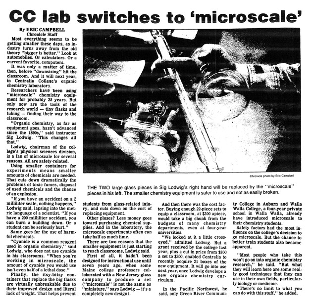 CC lab switches to 'microscale'