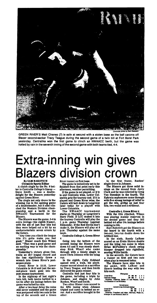 Extra-inning win gives Blazers division crown