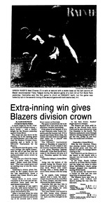 Extra-inning win gives Blazers division crown