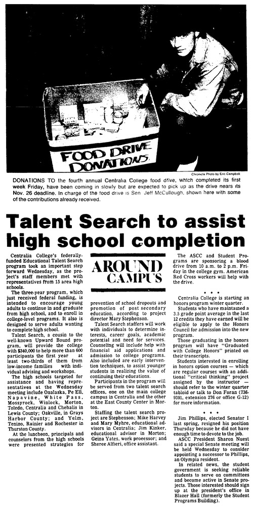 Talent Search to assist high school completion