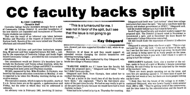 CC faculty backs split