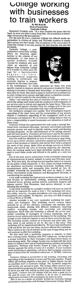 College working with businesses to train workers
