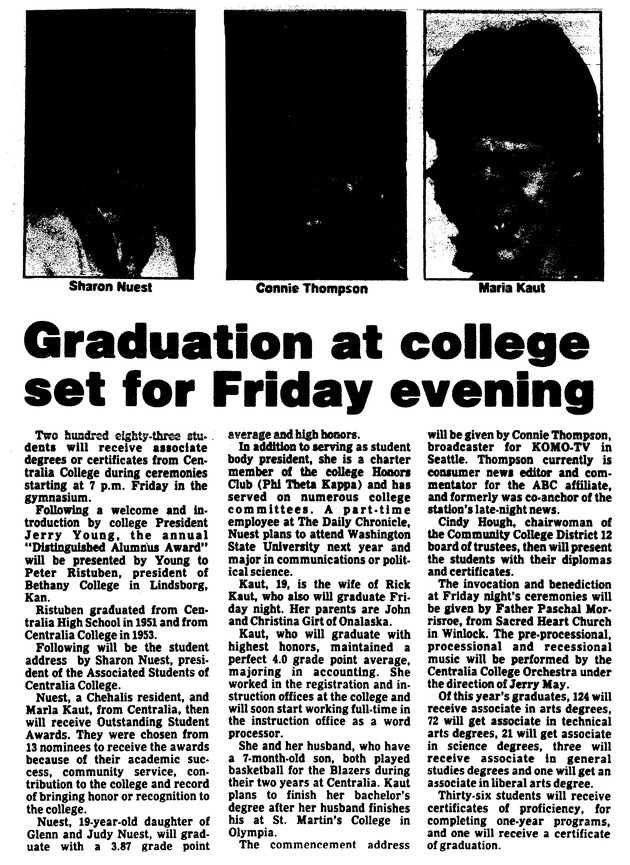 Graduation at college set for Friday evening