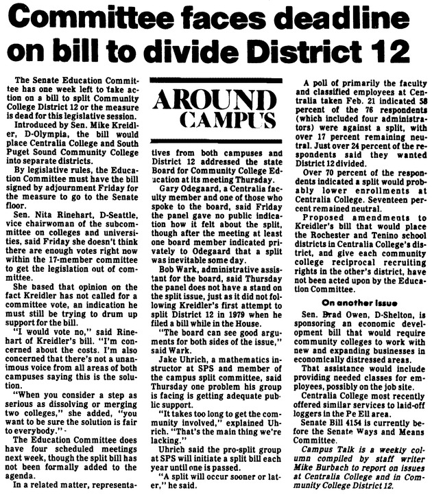 Committee faces deadline on bill to divide District 12