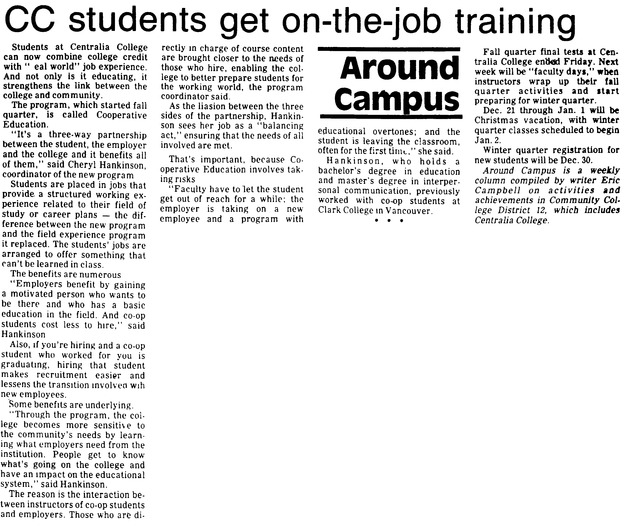 CC students get on-the-job training