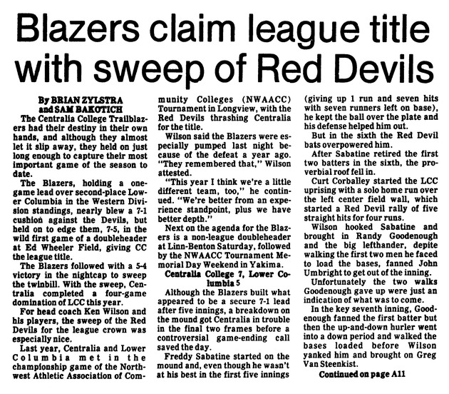 Blazers claim league title with sweep of Red Devils