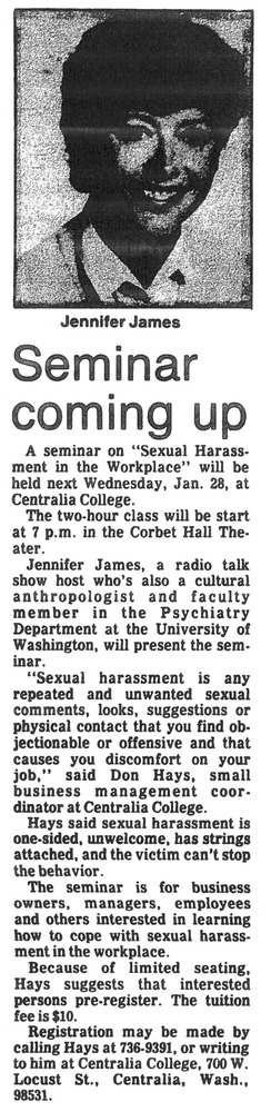 Seminar coming up