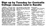 Sign up by Tuesday for Centralia College classes held in Randle
