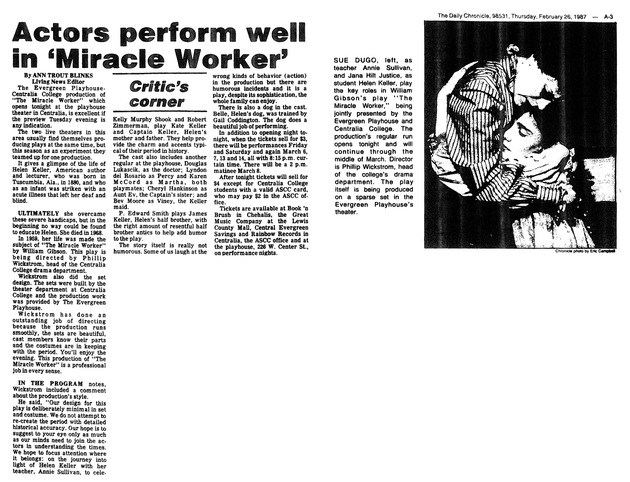 Actors perform well in 'Miracle Worker'