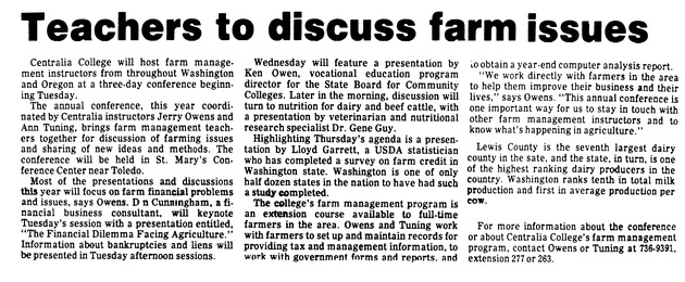 Teachers to discuss farm issues
