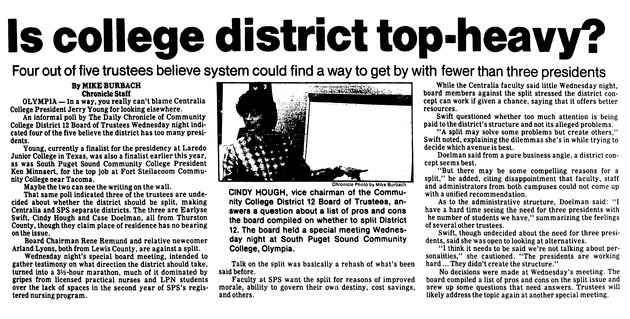 Is college district top-heavy?