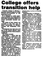 College offers transition help