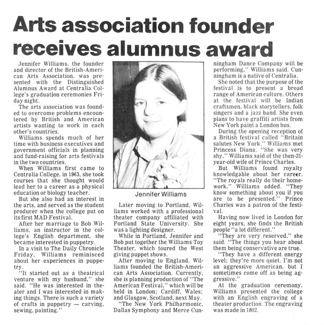 Arts association founder receives alumnus award