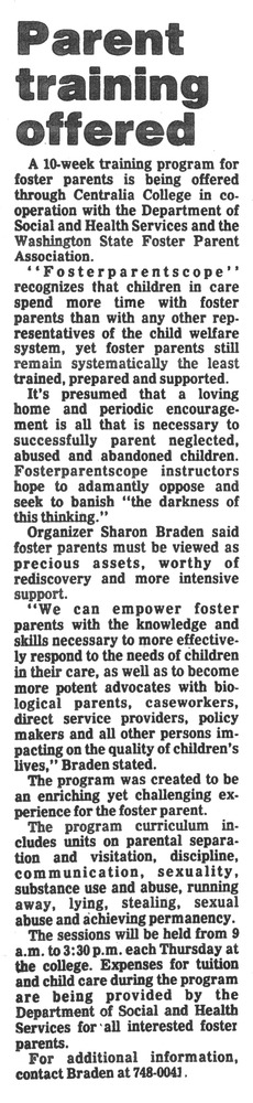 Parent training offered